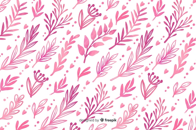 Fundo monocromático de flores em aquarela rosa