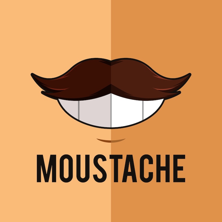 Vetor grátis fundo movember com um bigode e um grande sorriso