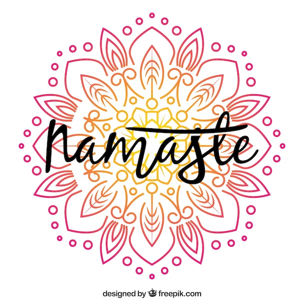 Vetor grátis fundo namaste com mandala muito desenhada à mão