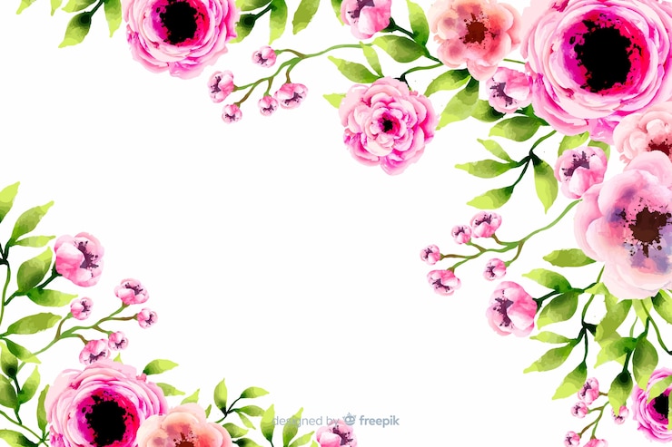 Vetor grátis fundo natural com flores aquareladas