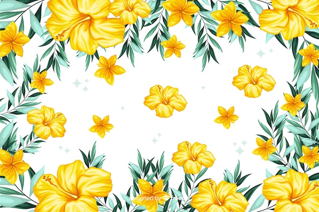 Fundo natural com flores tropicais