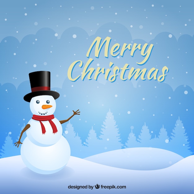 Fundo nevado do Natal com um snowan