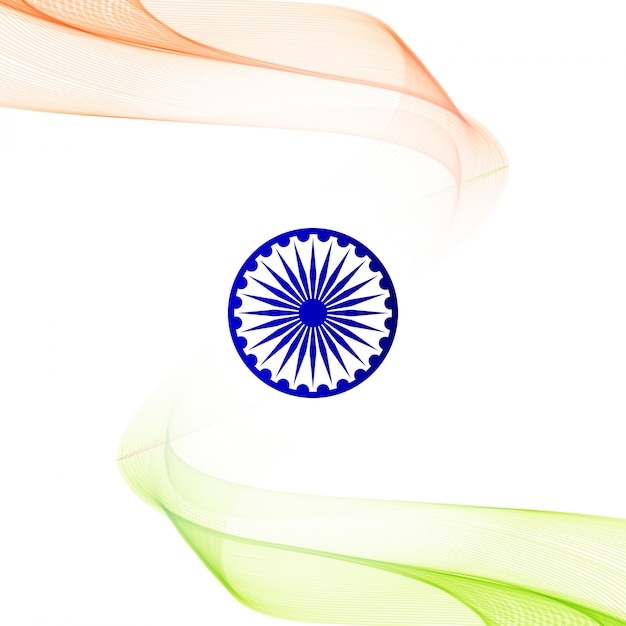 Fundo ondulado do tema da bandeira indiana