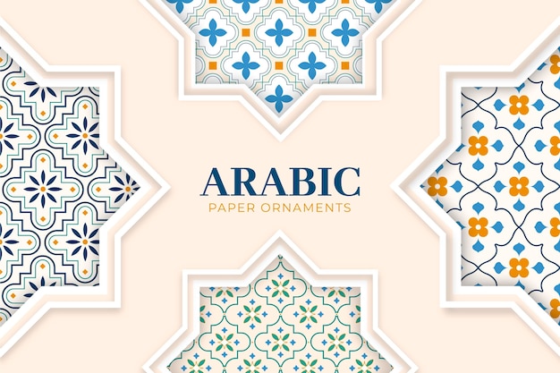 Vetor grátis fundo ornamental árabe em estilo de jornal