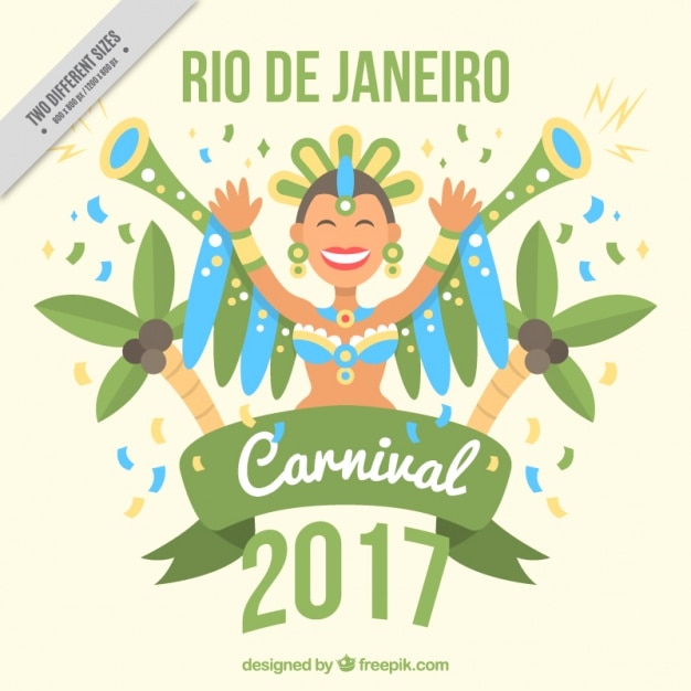 Fundo plano com sorriso dancer para o carnaval brasileiro