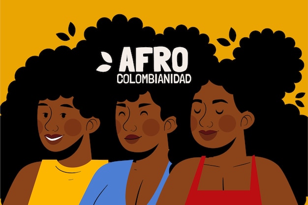 Vetor grátis fundo plano de afrocolombianidad