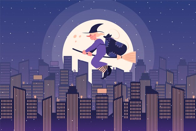 Fundo plano de befana desenhado à mão