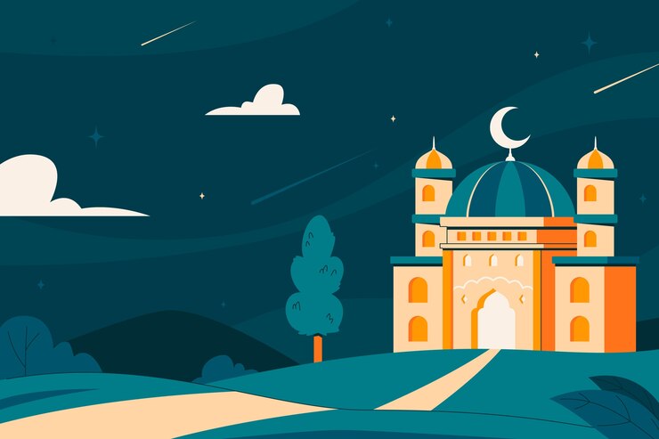 Vetor grátis fundo plano de celebração do ramadã