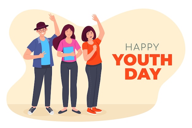 Fundo plano de dia internacional da juventude