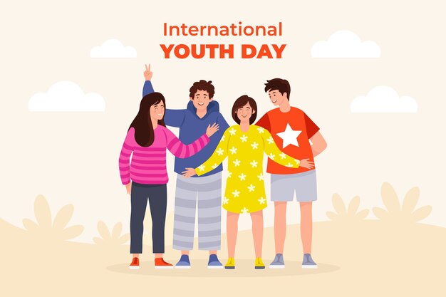 Fundo plano de dia internacional da juventude