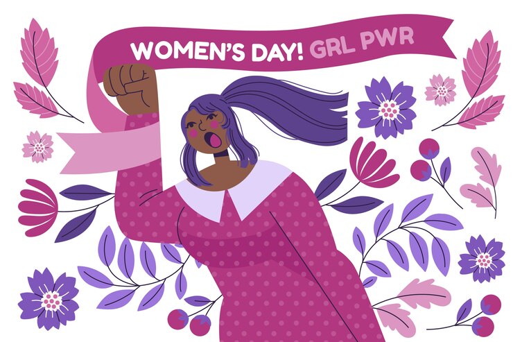 Vetor grátis fundo plano de dia internacional da mulher