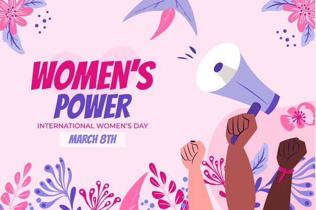 Fundo plano de dia internacional da mulher