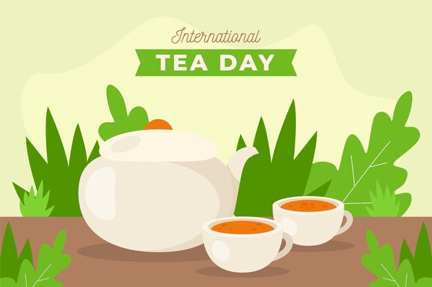 Fundo plano de dia internacional do chá