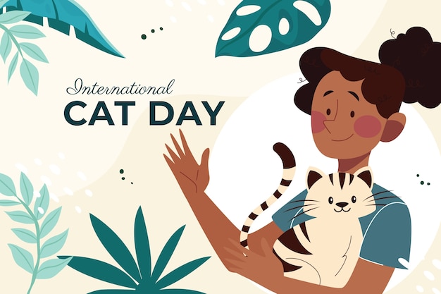 Fundo plano de dia internacional do gato
