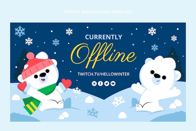 Fundo plano de inverno desenhado à mão