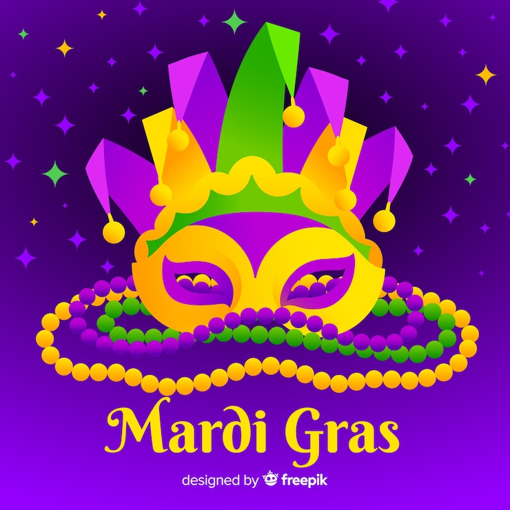 Vetor grátis fundo plano de mardi gras