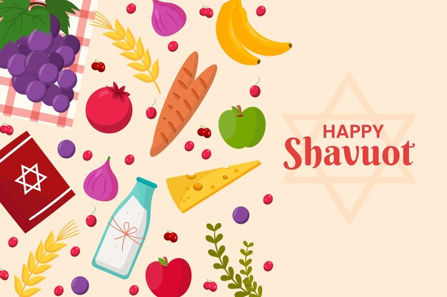 Vetor grátis fundo plano de shavuot