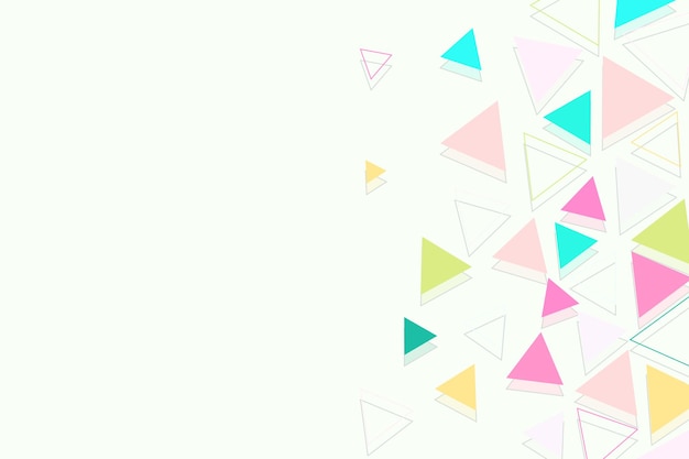 Fundo plano de triângulos coloridos
