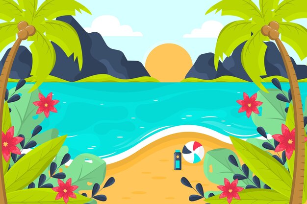 Fundo plano de verão para videochamadas