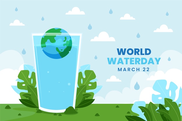 Vetor grátis fundo plano do dia mundial da água