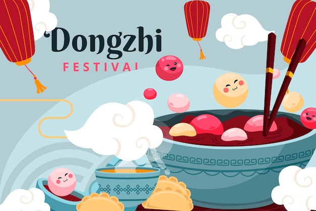 Vetor grátis fundo plano do festival dongzhi