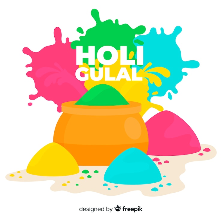 Vetor grátis fundo plano do holi festival