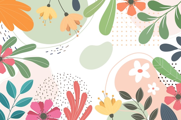 Fundo plano floral abstrato