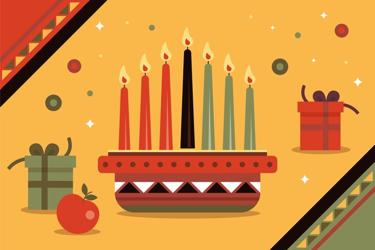 Vetor grátis fundo plano kwanzaa