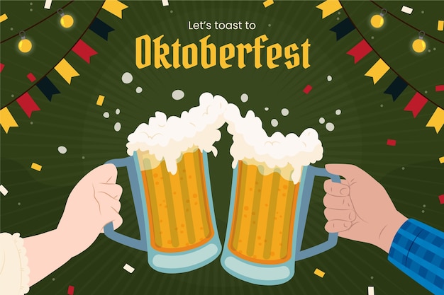 Vetor grátis fundo plano mais oktoberfest