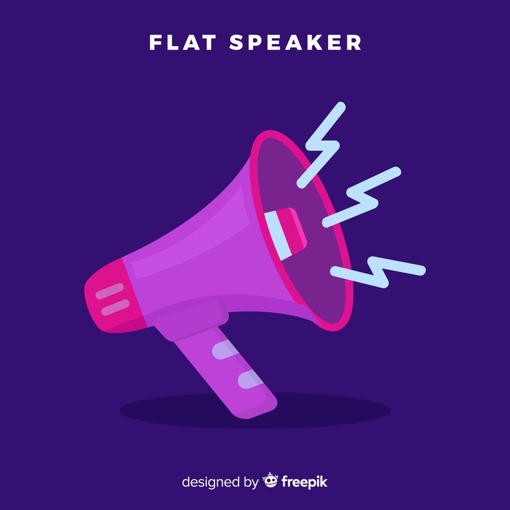 Vetor grátis fundo plano megafone