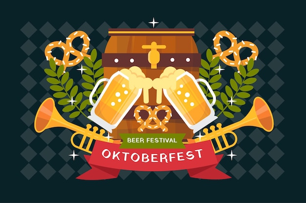 Vetor grátis fundo plano oktoberfest