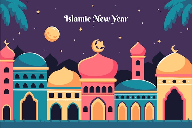 Fundo plano para a celebração do ano novo islâmico