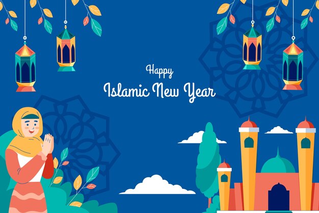 Fundo plano para a celebração do ano novo islâmico