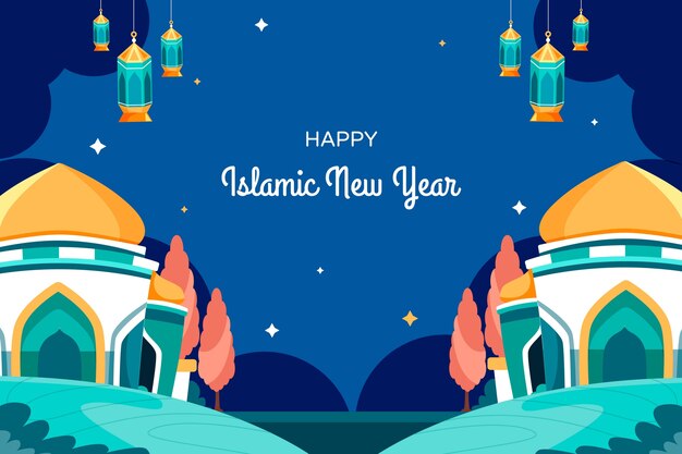 Fundo plano para a celebração do ano novo islâmico