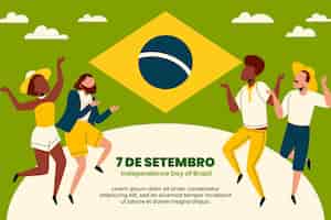 Vetor grátis fundo plano para a celebração do dia da independência do brasil