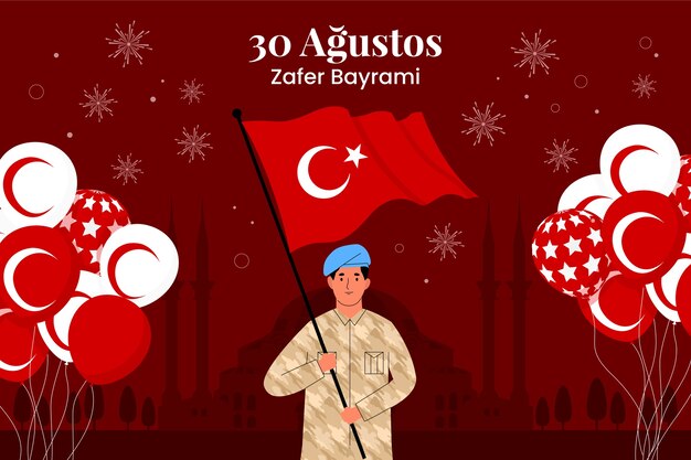 Fundo plano para a celebração do dia das forças armadas turcas
