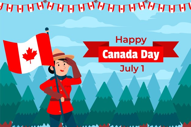 Fundo plano para a celebração do dia do canadá