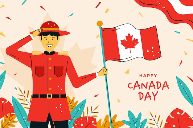 Fundo plano para a celebração do dia do canadá