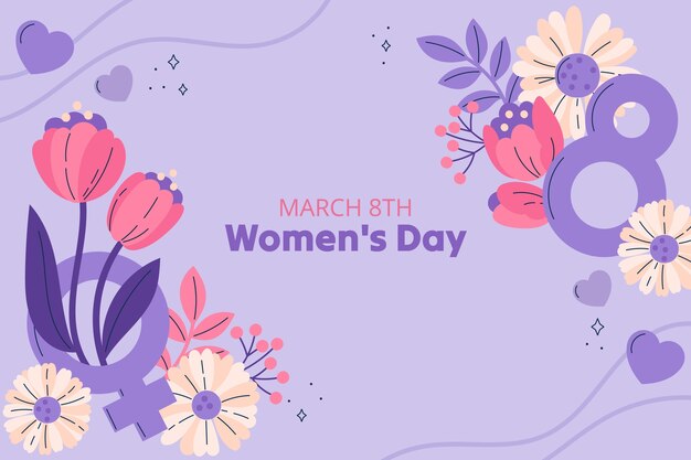Fundo plano para a celebração do Dia Internacional da Mulher.