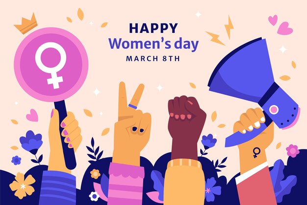 Fundo plano para a celebração do Dia Internacional da Mulher.
