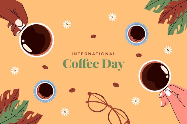 Fundo plano para a celebração do dia internacional do café