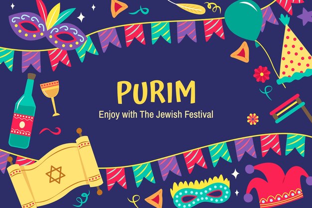 Fundo plano para a celebração do feriado de purim
