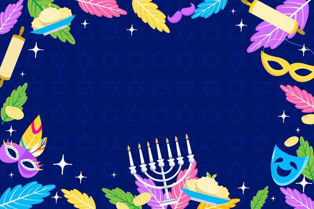 Fundo plano para a celebração do feriado de purim