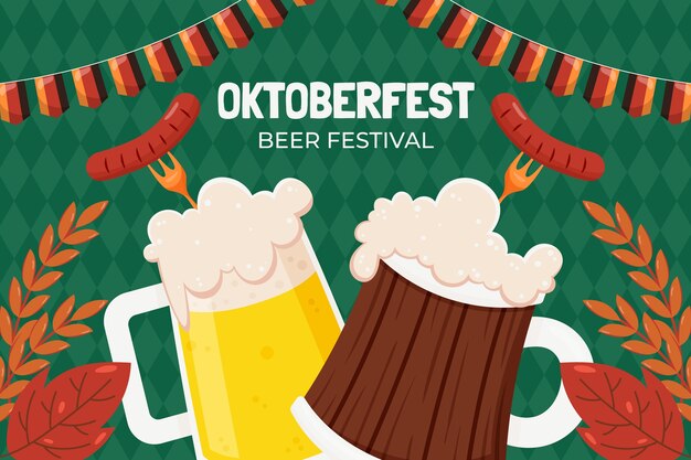 Fundo plano para a celebração do festival de cerveja Oktoberfest
