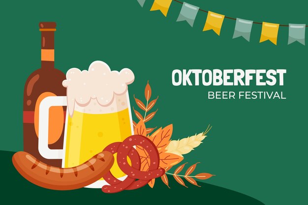Fundo plano para a celebração do festival de cerveja Oktoberfest