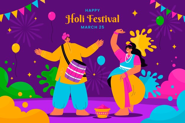 Fundo plano para a celebração do festival de holi