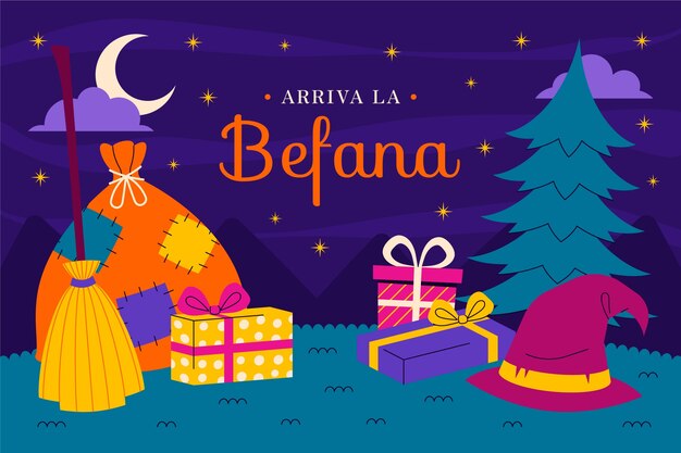 Fundo plano para befana