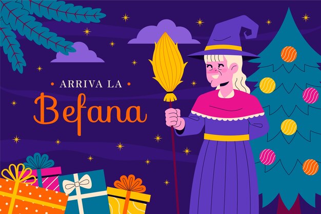 Fundo plano para befana