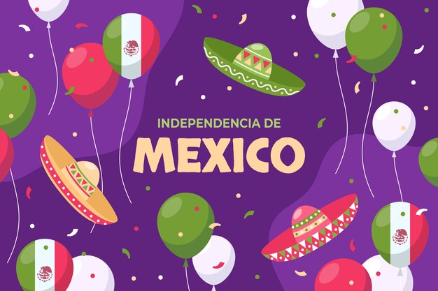 Vetor grátis fundo plano para celebração da independência do méxico