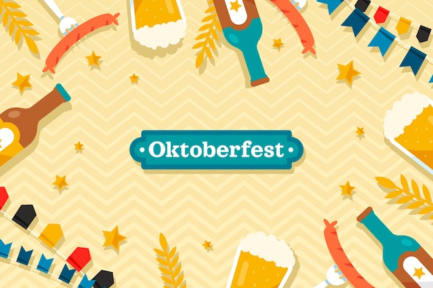 Vetor grátis fundo plano para celebração da oktoberfest